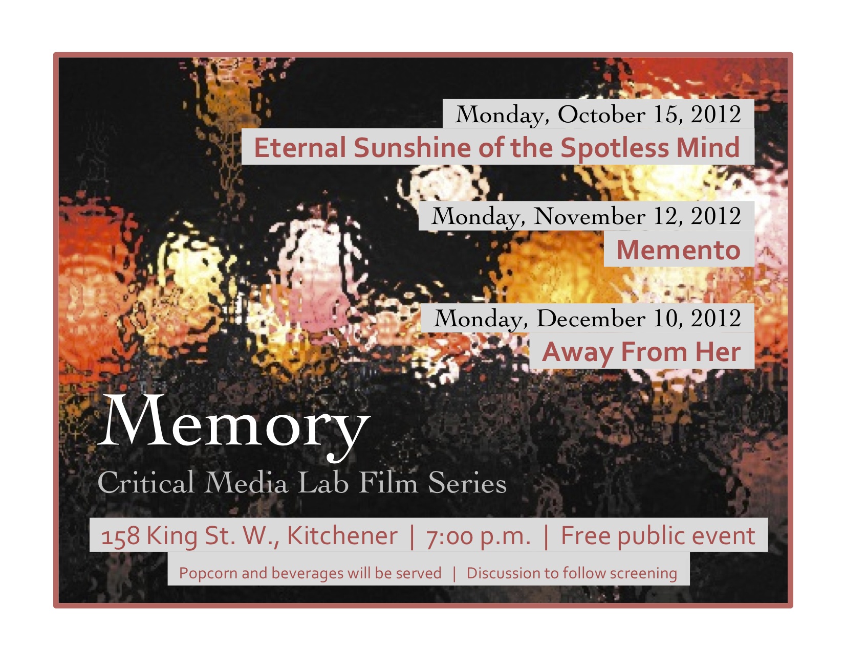 CML Fall Film Series starts Monday!