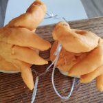 Conductive playdough shaped like hands